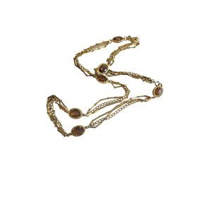 Vintage Faceted Glass & Chain Necklace (A1937)